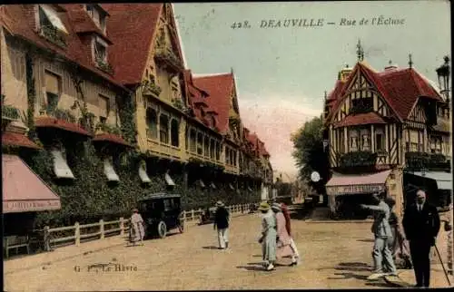 Ak Deauville Calvados, Rue de l'Écluse