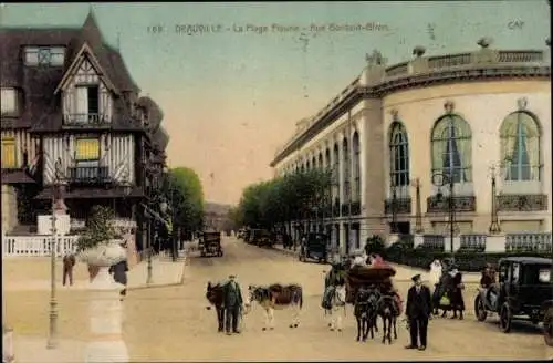 Ak Deauville Calvados, La Plage Fleurie, Rue Gontaut Biron