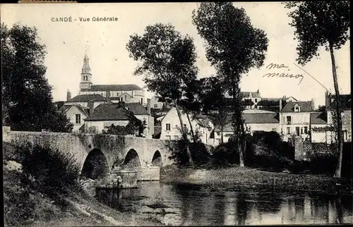 Ak Cande Maine et Loire, Vue Générale