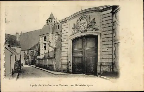 Ak Vendôme Loir et Cher, Lycée, Entrée, rue Saint Jacques