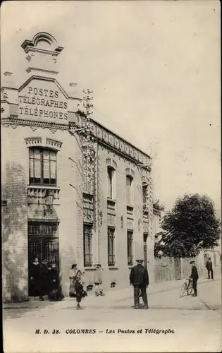 Ak Colombes Hauts de Seine, Les Postes et Telegraphe