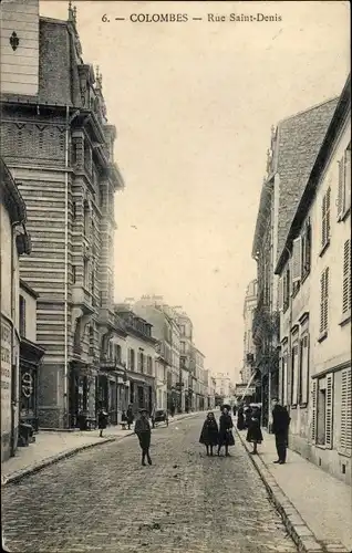 Ak Colombes Hauts de Seine, Rue Saint Denis