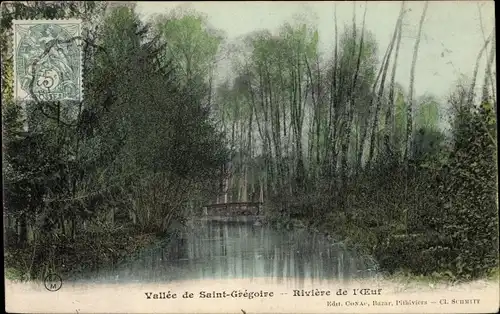 Ak Essonne Loiret, Vallée de Saint Grégoire, Rivière de l'Oeuf