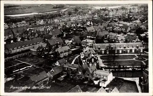 Ak Brielle Südholland, Panorama, Vogelschau