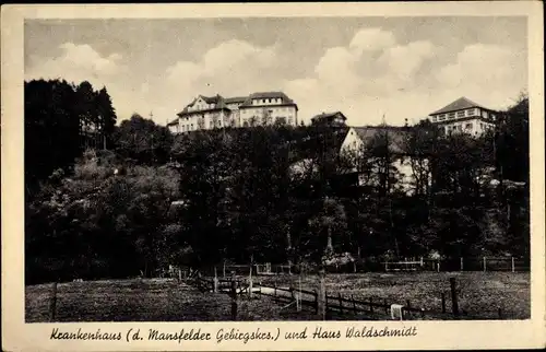 Ak Mansfeld im Harzvorland, Krankenhaus Mansfelder Gebirgskreis, Haus Waldschmidt