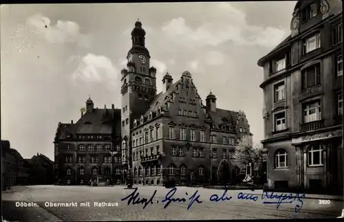 Ak Döbeln Sachsen, Obermarkt, Rathaus