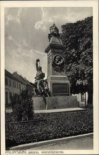 Ak Philippsburg in Baden Württemberg, Kriegerdenkmal