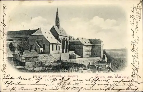 Ak Warburg in Westfalen, Kloster, Klosterkirche, Ikenburg