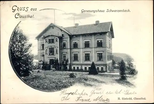 Passepartout Ak Clausthal Zellerfeld im Oberharz, Genesungshaus Schwarzenbach