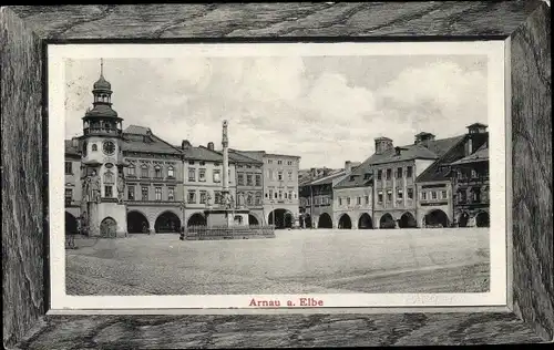 Passepartout Ak Hostinné Arnau Region Königgrätz, Marktplatz