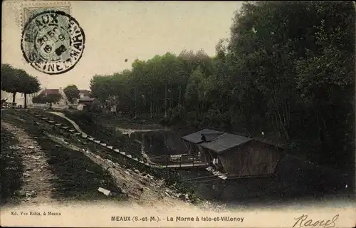 Ak Meaux Seine-et-Marne, La Marne à Isle et Villenoy