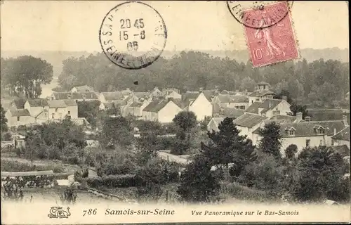 Ak Samois sur Seine Seine et Marne, Vue Panoramique sur le Bas Samois