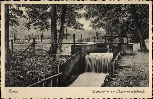 Ak Ermelo Gelderland, Waterval in het Leuvenemschebosch