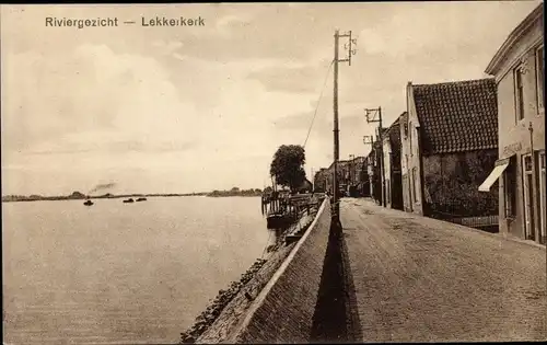 Ak Lekkerkerk Südholland, Blick auf den Fluss