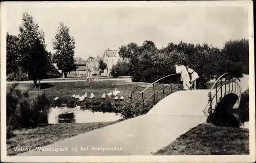 Ak Velsen Nordholland, Wandelpark, Brücke