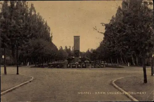 Ak Meppel Drenthe Niederlande, Harm. Smeenge Monument