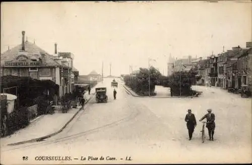 Ak Courseulles sur Mer Calvados, La Place de Caen