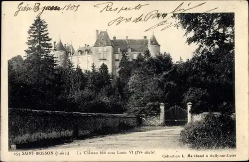 Ak Saint Brisson Loiret, Château bâti sous Louis VI