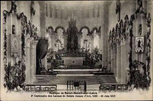 Ak Saint Benoit sur Loire Loiret, Basilique, interieur