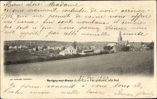 Ak Savigny sur Braye Loir et Cher, Vue générale