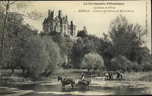 Ak Batilly Orne, Les bords de l'Orne, Château de Mesnil Glaise