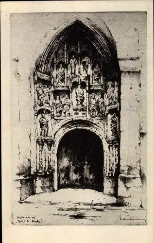 Künstler Ak Kirin, V., Zagreb Kroatien, Portal der Markuskirche