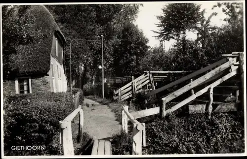 Ak Giethoorn Overijssel Niederlande, Ortspartie