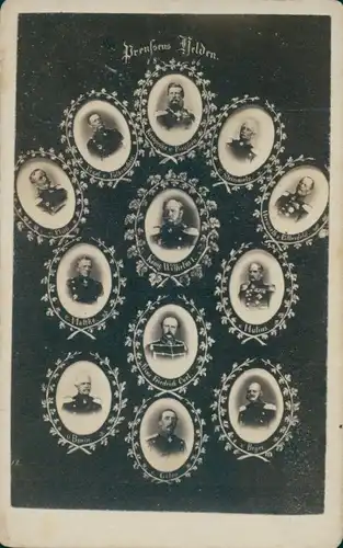 CdV Preußens Helden, Kaiser Wilhelm I. von Preußen, Kronprinz Friedrich III., von Moltke, Steinmetz