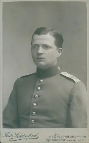 CdV Fritz Schönebeck Insterburg, Deutscher Soldat, Portrait, Regiment 45