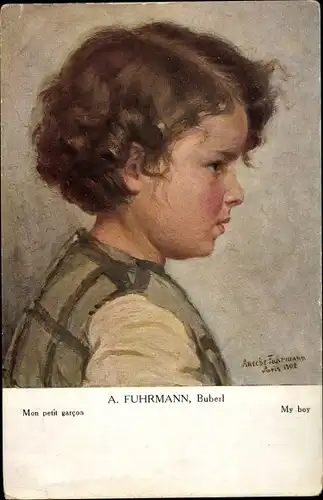 Künstler Ak Fuhrmann, A., Buberl, Kinderportrait
