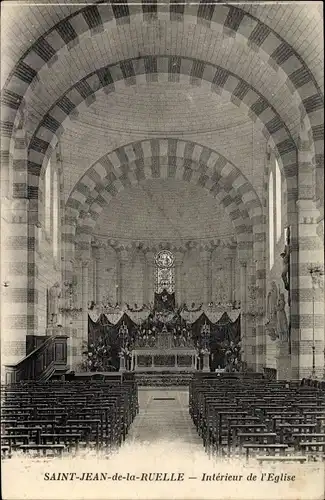 Ak Saint Jean de la Ruelle Loiret, Intérieur de l'Église