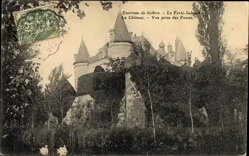 Ak La Ferté Imbault Loir et Cher, Château, Vue prise des Fossés