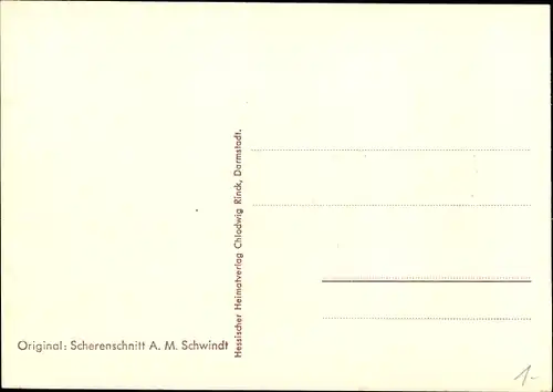 Scherenschnitt Ak Schwindt, A. M., Herzliche Grüße und Wünsche, Vogel, Elfe