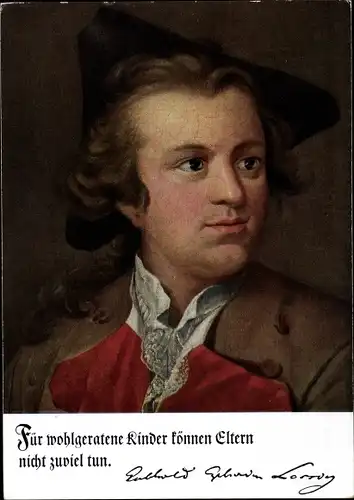 Künstler Ak Gotthold Ephraim Lessing, Portrait, Reklame, Allianz Lebensversicherung AG