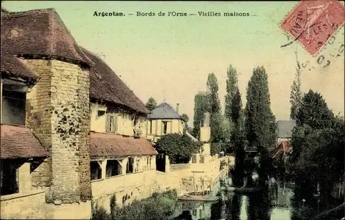 Ak Argentan Orne, Vieilles maisons