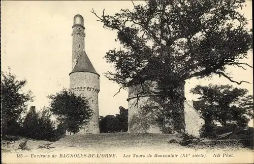 Ak Bagnoles-de-l’Orne Orne, Les Tours de Bonvouloir