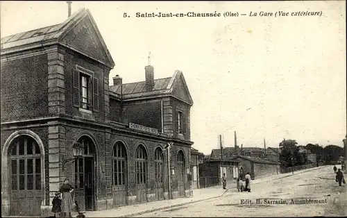 Ak Saint Just en Chaussée Oise, La Gare