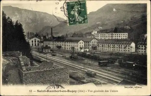 Ak Saint Rambert en Bugey Ain, Vue generale des Usines