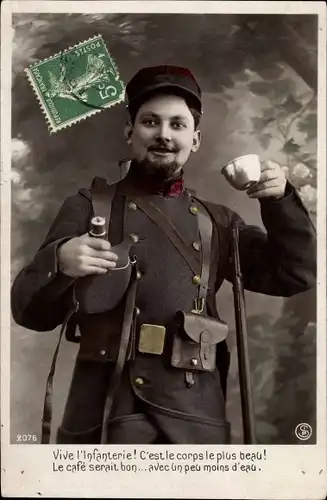 Ak Vive l'Infanterie, französischer Soldat in Uniform