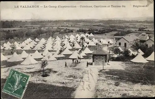 Ak Valdahon Doubs Frankreich, Le Camp d'instruction, Cuisines, Cantines et Tentes du Regiment
