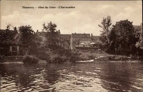 Ak Thomery Seine et Marne, Hôtel du Chalet, L'Embarcadère