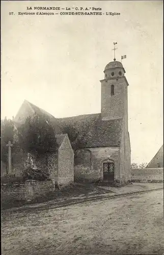Ak Condé-sur-Sarthe Orne, L'Église