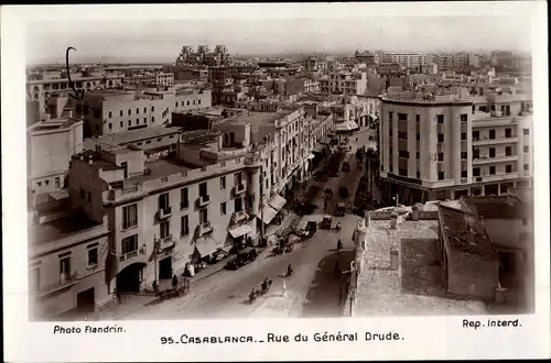 Ak Casablanca Marokko, Rue du General Drude