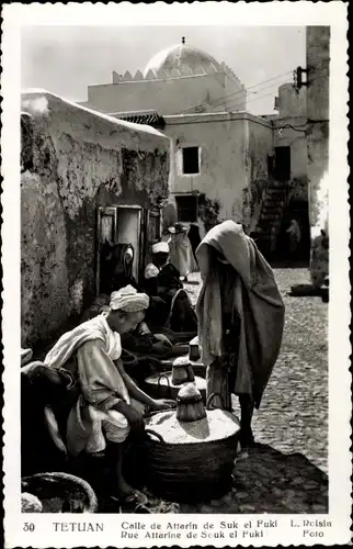Ak Tetuan Tétouan Marokko, Calle de Attarin de Suk el Fuki