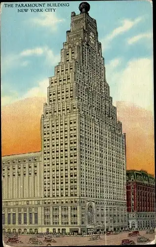 Ak New York City USA, Paramount Theatre Building, Rapp & Rapp