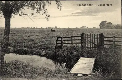 Ak Lekkerkerk Südholland, Landgezicht