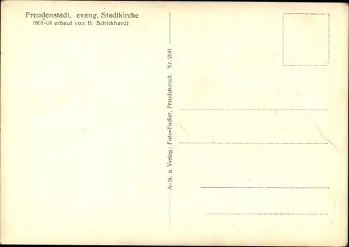 Ak Freudenstadt im Nordschwarzwald, evangelische Stadtkirche