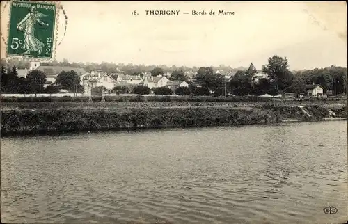 Ak Thorigny sur Marne Seine et Marne, Bords de Marne