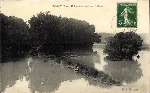 Ak Torcy Seine et Marne, Les Iles des Gobets