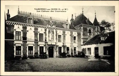 Ak Varennes sur Seine Seine et Marne, Les Château des Couvraines